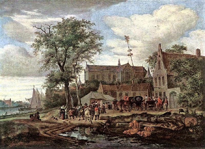 RUYSDAEL, Salomon van Tavern with May Tree af china oil painting image